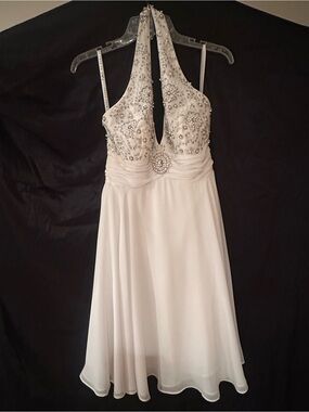 Niki Livas bridal Embellished Halter White Dress